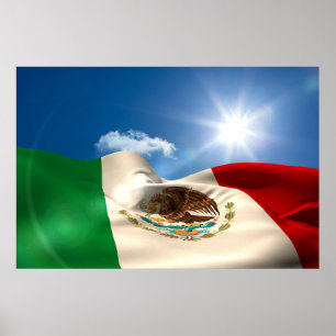 Póster La bandera de México de origen digital se desliza