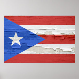 Póster La bandera de Puerto Rico resistió a la pintura