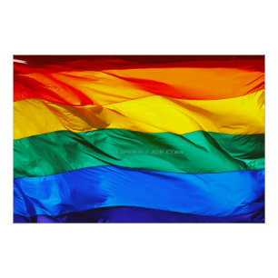 Póster La bandera del orgullo gay de SlipperyJoe's ondean