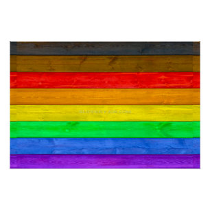 Póster La bandera del orgullo gay inclusivo de SlipperyJo