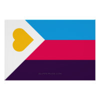 La bandera del orgullo poliamoroso tricolor de Sli