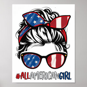 Póster La Bandera Estadounidense Patri, Toda Chica Estado