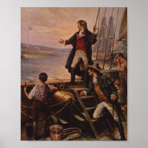 Póster La bandera estrellada ligera Edward Percy Moran