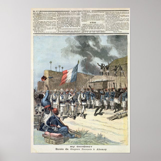 Póster La bandera francesa entrando en Abomey (Frente)