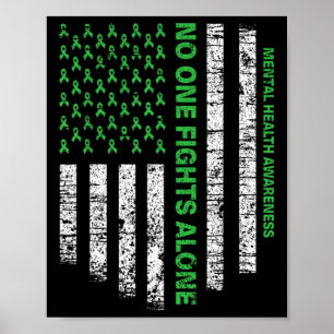 Póster La bandera norteamericana sola toma conciencia de
