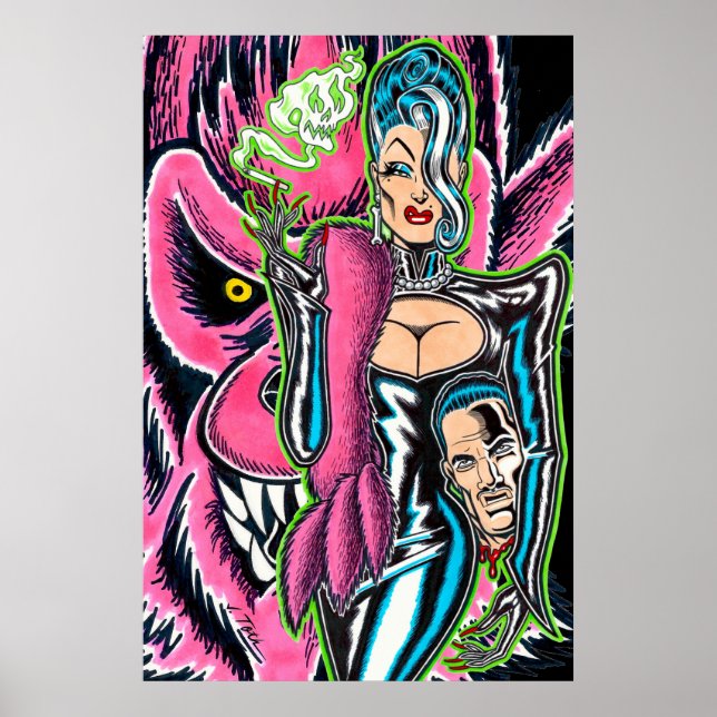 Póster La Baronesa™ y su Werewolf Rosa (Frente)