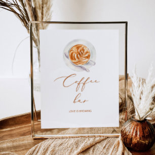 Póster La barra de café Amor está hirviendo