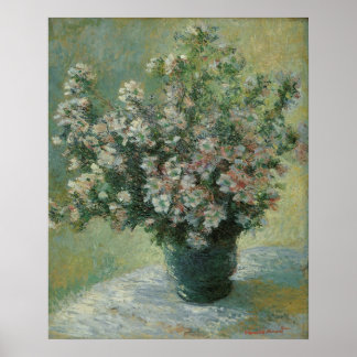 Póster La barrera de flores de Claude Monet