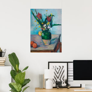 Póster La barrera de los tulipanes de Paul Cezanne