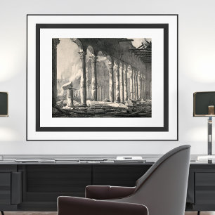 Póster La Basílica de Roma de San Pablo después del incen