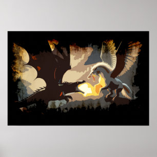Póster La Batalla Comienza - Dragón vs Pegasus