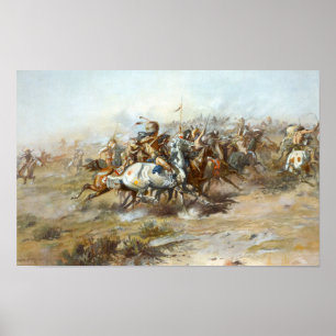 Póster La batalla de Custer contra Charles Marion Russell