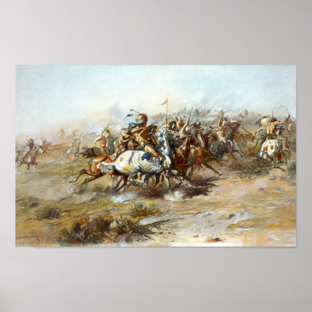 Póster La batalla de Custer contra el Pequeño Bighorn Rus (Frente)