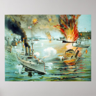 Póster La batalla de la guerra hispanoamericana de la