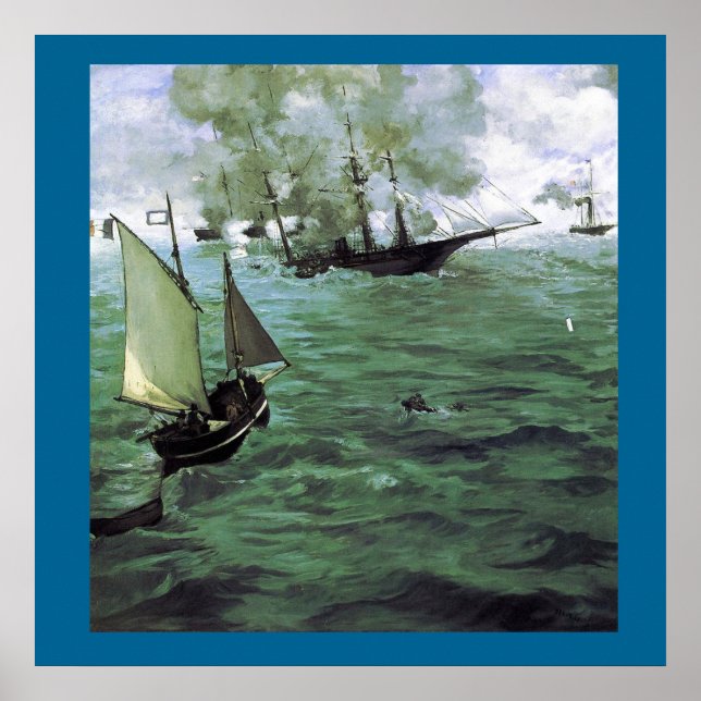 Póster La batalla del Kearsarge y el Alabama (Frente)
