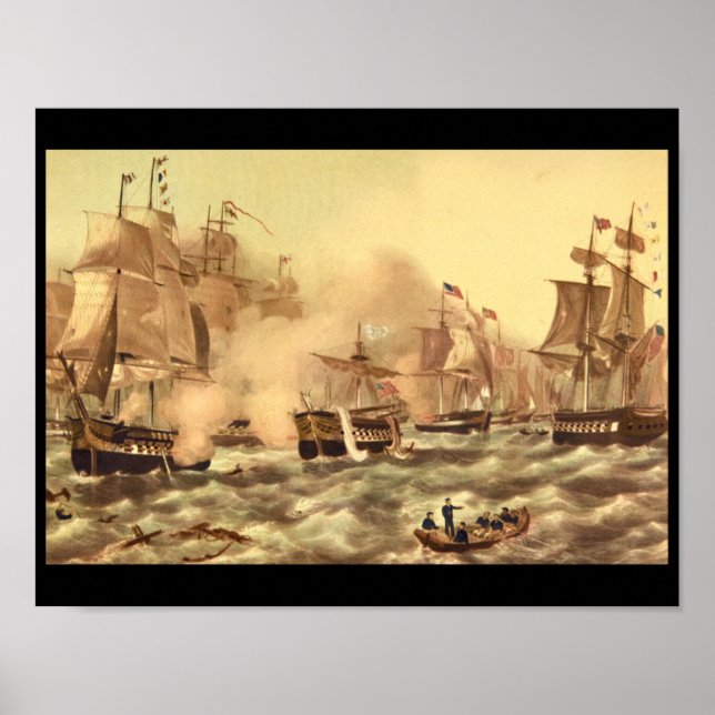 Póster La batalla del lago Erie, Commodore_Engravings (Frente)
