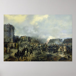 Póster La batalla Francés-Rusa en Malakhov Kurgan