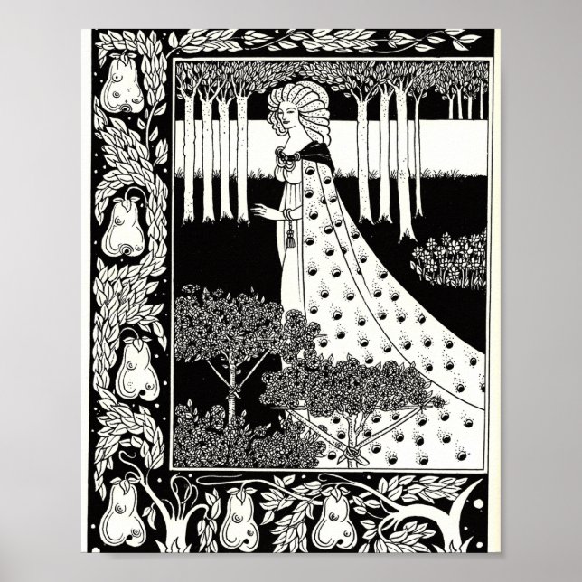 Póster La Beale Isoud en Joyous Gard, Aubrey Beardsley (Frente)
