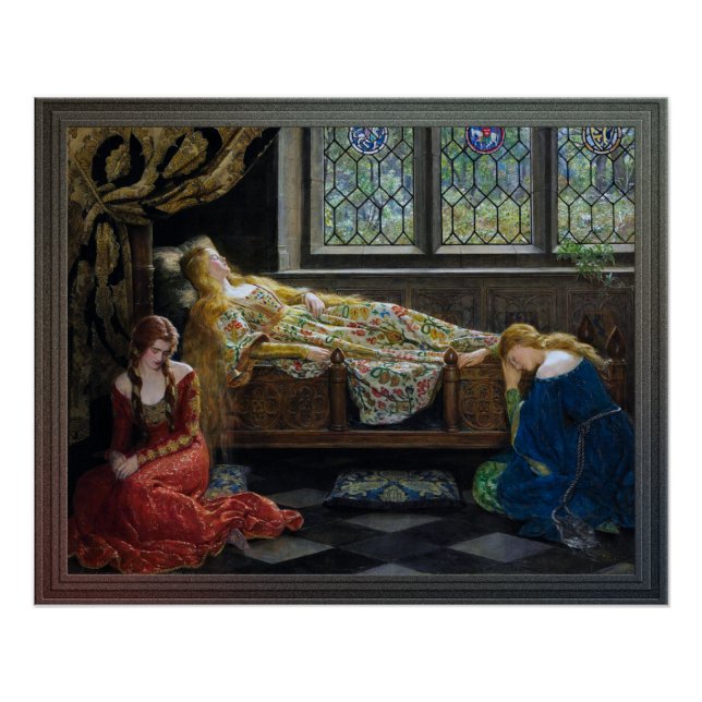 Póster La Bella Durmiente por John Collier (Anverso)