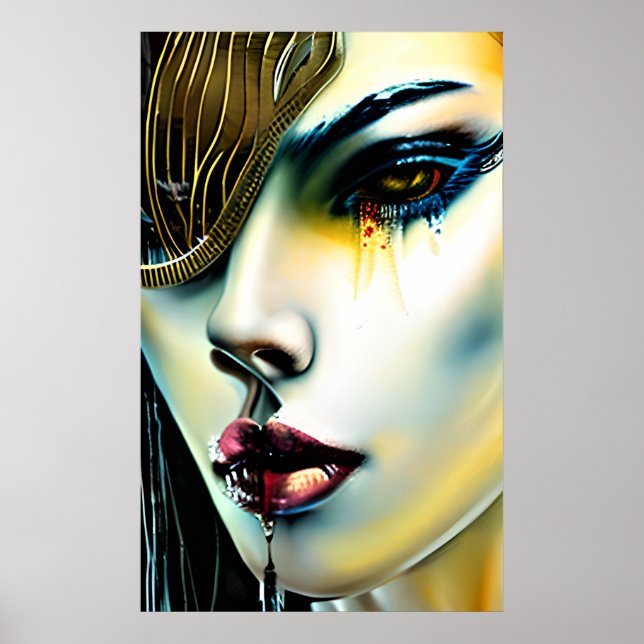 Póster La bella mística diosa del vampiro dorado (Frente)