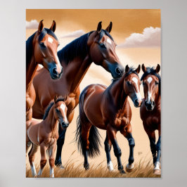 Póster La belleza de los caballos americanos