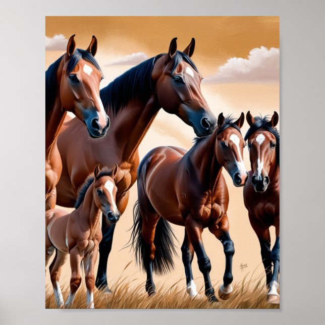 Póster La belleza de los caballos americanos (Frente)