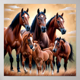 Póster La belleza de los caballos americanos