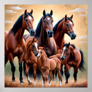 Póster La belleza de los caballos americanos