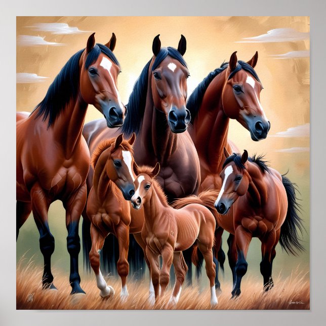 Póster La belleza de los caballos americanos (Frente)