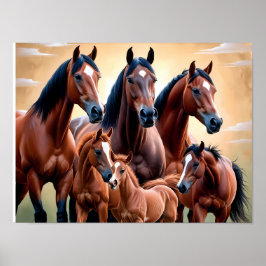 Póster La belleza de los caballos americanos