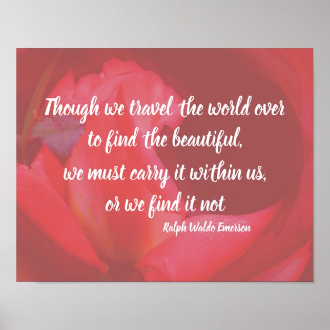 Póster La belleza dentro de la cita Inspiradora rosa rosa (Frente)