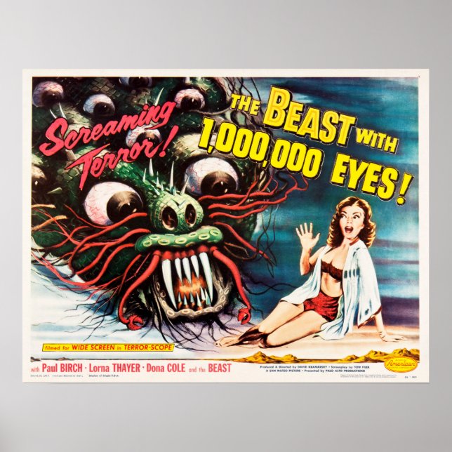 Póster La bestia con un Poster de cine de 1955 (Frente)