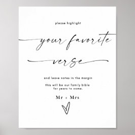Póster La Biblia Boda moderna Rótulo bíblico favorito