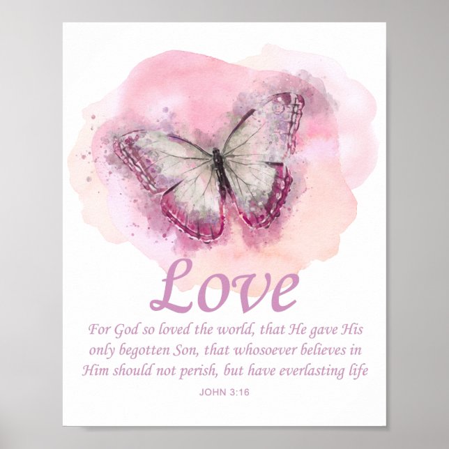 Póster La Biblia Butterfly cristiana de mujeres Verse: Am (Frente)