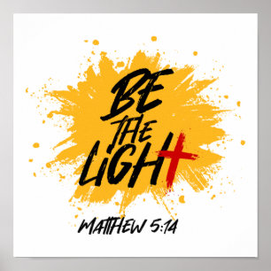 Póster La Biblia Cristiana Verse El Mateo Claro 5:14