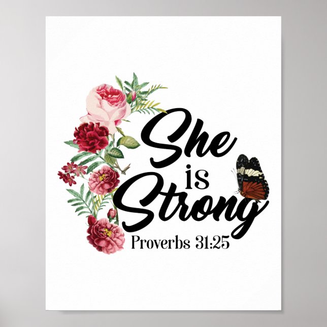 Póster La Biblia Cristiana Verse Es Proverbios Fuertes 31 (Frente)