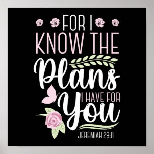 Póster La Biblia Cristiana Verse Jeremías 29:11
