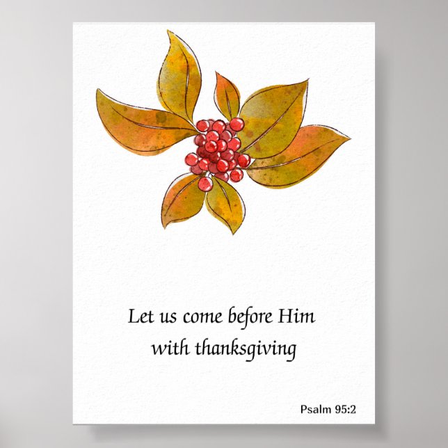 Póster La Biblia de Acción de Gracias Verse Wall Art (Frente)