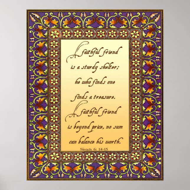 Póster La Biblia describe a un amigo Poster fiel (Frente)