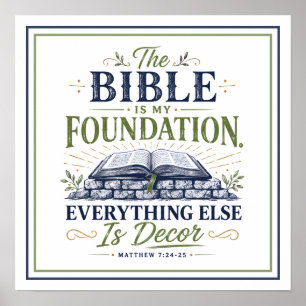 Póster La Biblia Es Mi Fundamento Todo Lo Demás Es Decora