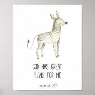 Póster La Biblia Infantil Verse Dios Tiene Grandes Planes