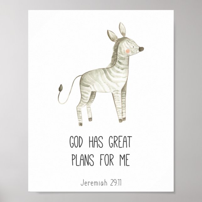 Póster La Biblia Infantil Verse Dios Tiene Grandes Planes (Frente)