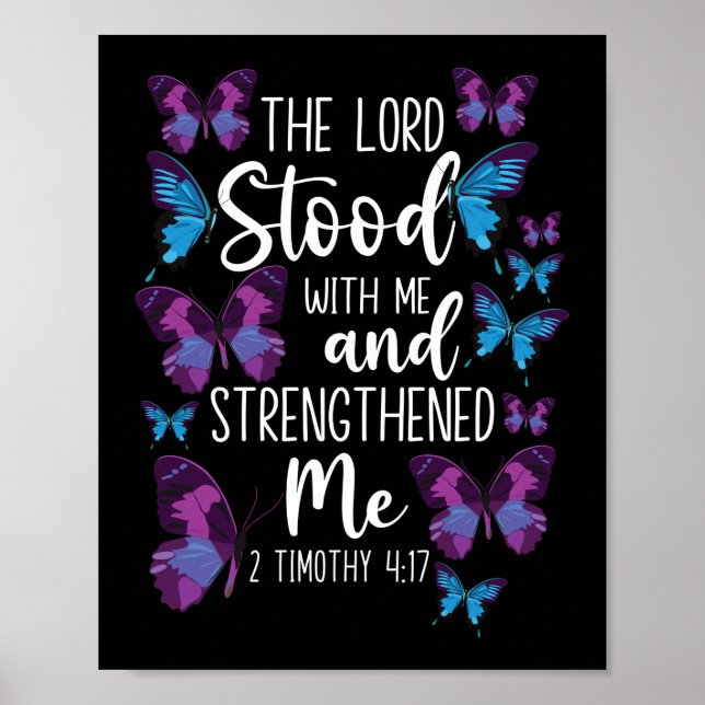 Póster La Biblia Verse El Señor Se Quedó Conmigo Y (Frente)