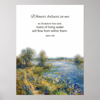 Póster La Biblia Verse John 7:38 Quien Cree En Mí