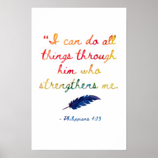 Póster La Biblia Verse para ser fuerte - Phil. 4:13