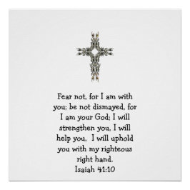 Póster La Biblia versus la cita Inspiradora Isaías 41:10