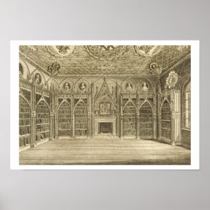 Póster La biblioteca, grabada por Godfrey, de 'Descriptio