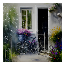 Póster La bicicleta de jardín