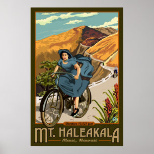 Póster La bicicleta del Mt. Haleakala monta Hawaii