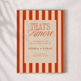 Póster La bienvenida de la fiesta de compromiso de franja